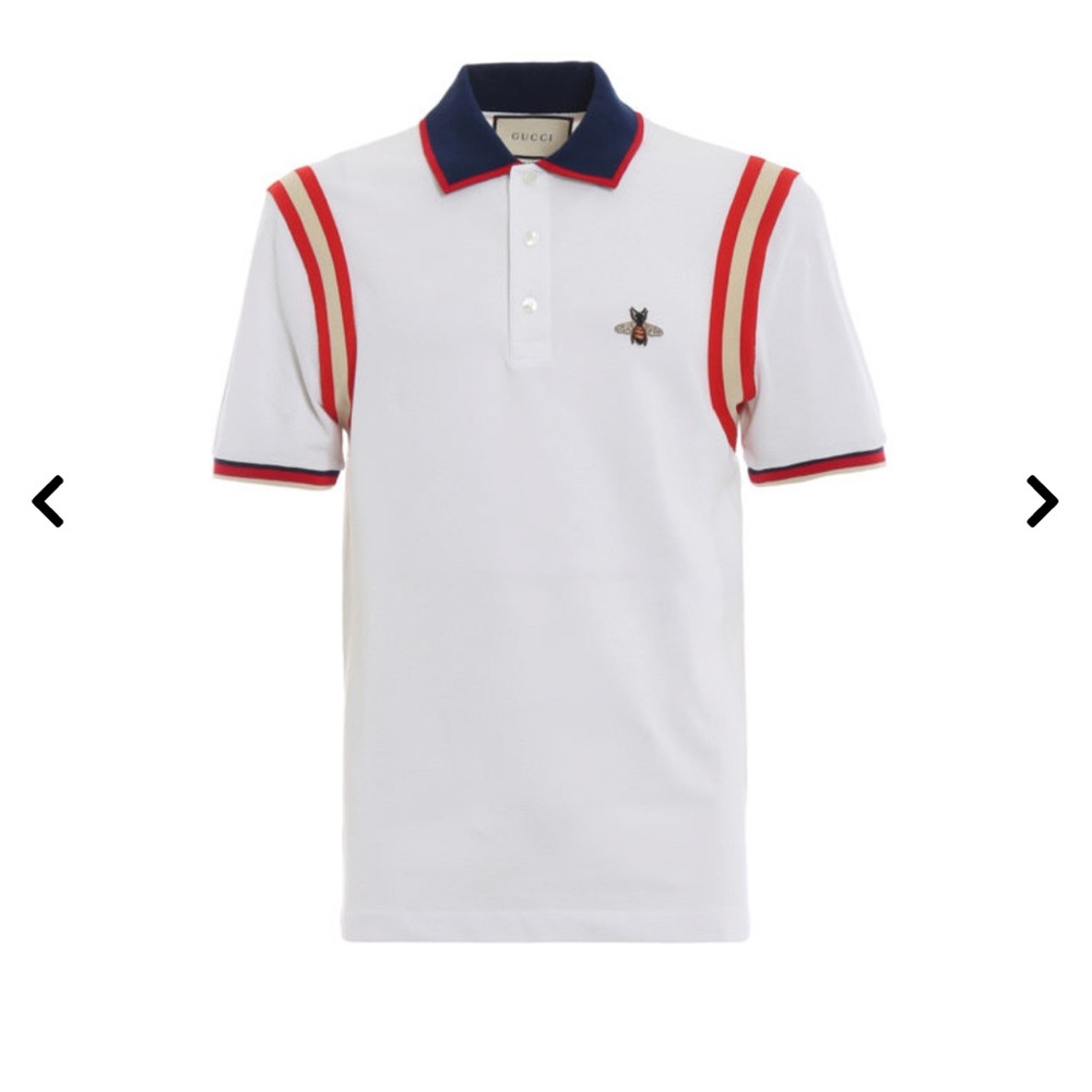 Gucci White Polo with Red and Navy Trim